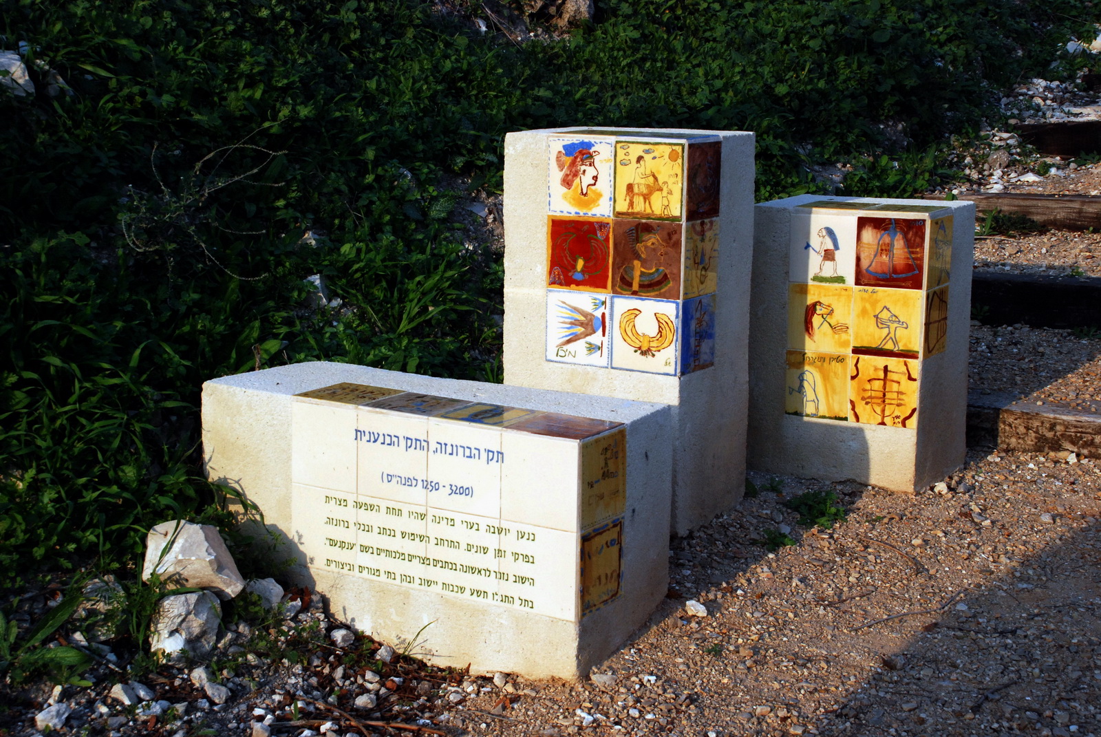 תל יקנעם -  דוגמא לציון תקופות התל - התקופה הקדומה ביותר - תק' הברונזה