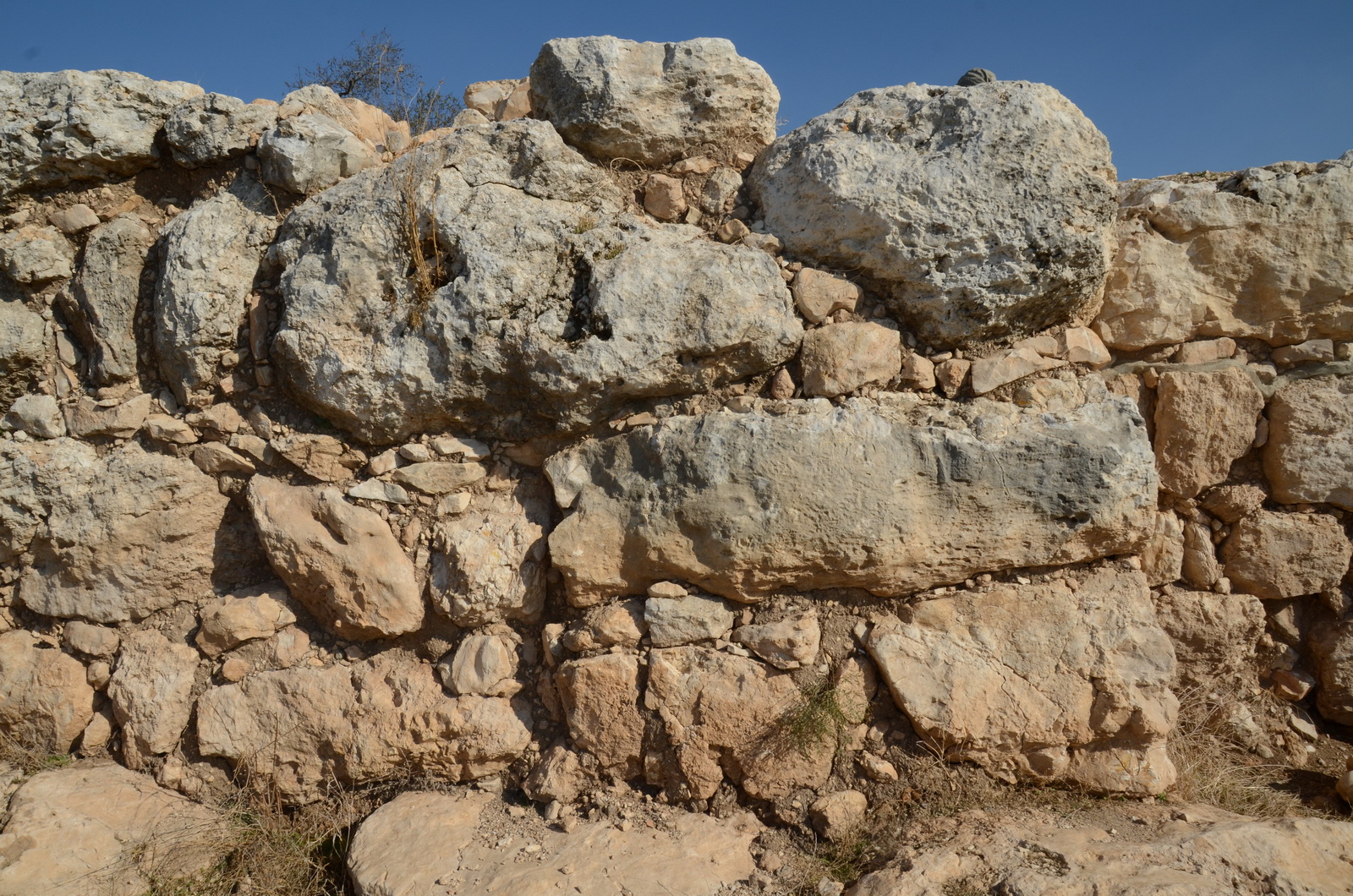 עמק האלה - חיר' קיאפה - החומה המסיבית, היושבת על סלע האם.